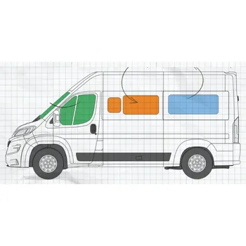 Autodoplněk Konig Sluneční clony Fiat Ducato 2014+ ( Peugeot Boxer, Citroen Jumper ) Varianta: 2. řada levá ( 115*49cm)