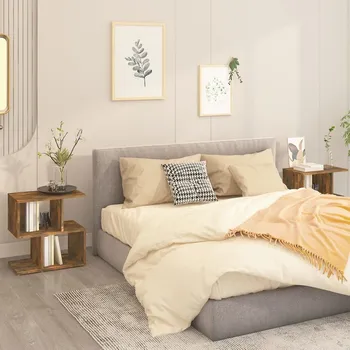 Noční stolek vidaXL Noční stolky 2 ks 50x30x51,5 cm kompozitní dřevo [806373] Barva: kouřový dub