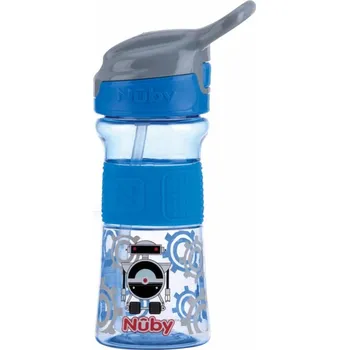 teploměr do vody pro miminko NUBY Láhev sportovní s měkkým sklápěcím brčkem 360 ml, modrá, 3+