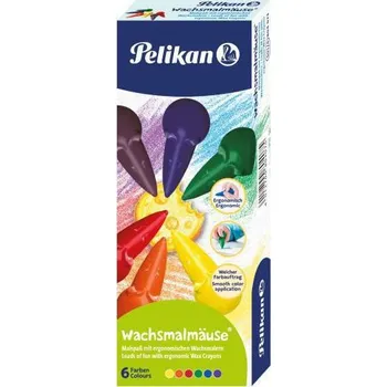 Hračka pro nejmenší Herlitz Voskové pastelky Myška 6 barev pro nejmenší