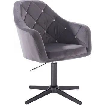 LuxuryForm DESIGN Kosmetické křeslo ROMA VELUR na černém kříži - tmavě šedé