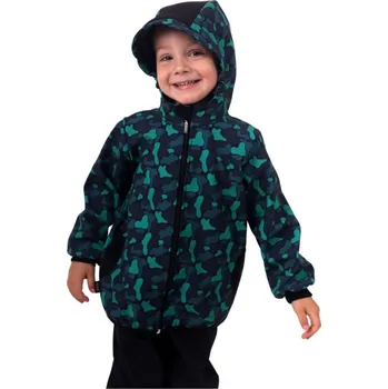 Chlapecká bunda Dětská softshellová bunda, zelený maskáč 104