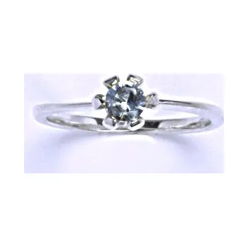 Prsten Stříbrný prsten akvamarin - T1058 (Stříbrný prsten s akvamarinem 4 mm)