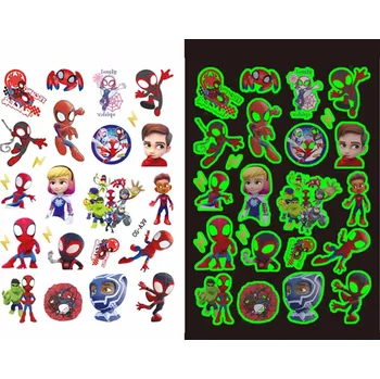 Odstranitelné tetování Dětské dočasné tetování - SVÍTÍCÍ VE TMĚ - SPIDER MAN - (Spidey and his amazing friends) 3 (Značka: TAKARA TOMY)