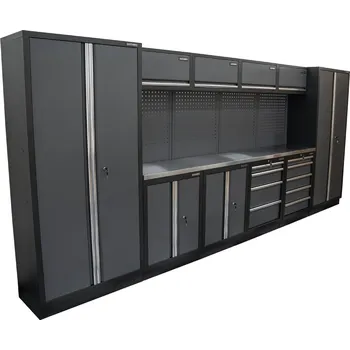 Matabro AKČNÍ SET Sestava 10 ks dílenského nábytku SET-CA01040 s nerezovou pracovní deskou MB-TGW53S