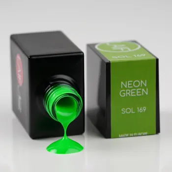 Umělé nehty Laif Gel lak zelený SOL - 169 Neon Green 10 ml