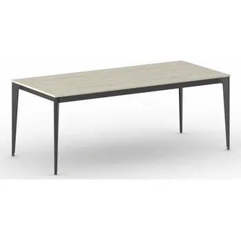 Psací stůl Jednací kancelářský stůl PRIMO ACTION, 200x90 cm, černá podnož, dub přírodní