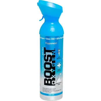 Láhev BOOST OXYGEN Doplňkový kyslík pro dýchání Boost Oxygen Peppermint Velký - 9 litrů MODRÁ