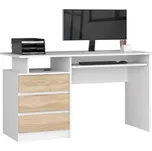 Počítačový stůl CLP 135cm bílá/dub sonoma