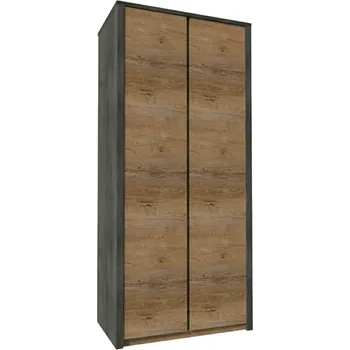 Šatní skříň Skříň MONTANA S2D dub lefkas tmavý/smooth šedý