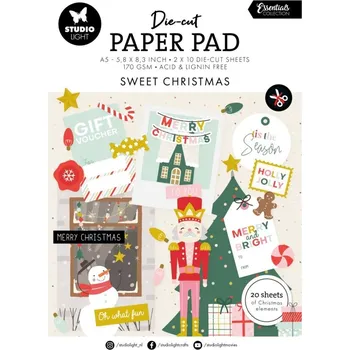Volný čas Studio Light Blok s papírovými výseky Studio Light, A5, 20 l. - Sladké Vánoce