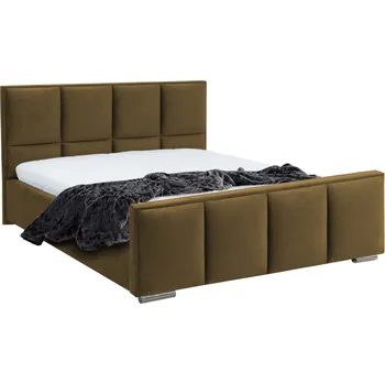 Postel Postel OLIVIA 13 STANDARD 180x200 cm - stříbrné nohy Tmavě hnědá