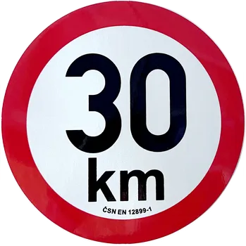 Samolepicí dekorace na vozidlo Nálepka omezená rychlost 30 Km ø 190 mm - reflexní