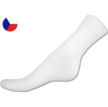 Pánské ponožky Pánské bavlněné ponožky s lycrou 46/47 Hladké bílé