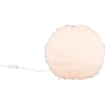 Lampička Trio Leuchten R51581001 FURRY - Stolní plyšová lampička na noční stolek, 1 x E14, Ø 30cm (Stolní lampička ze syntetického mikroplyše)