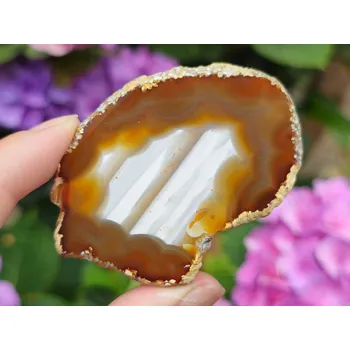 Přírodní kámen Achát plátek hnědý z Brazílie (23g)