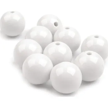 Dětské navlékací korálky Plastové korálky Color Ø20 mm bílá 10ks