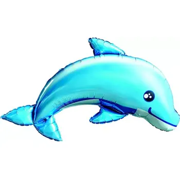 Balónek Foliový balonek modrý delfín 48 x 80 cm