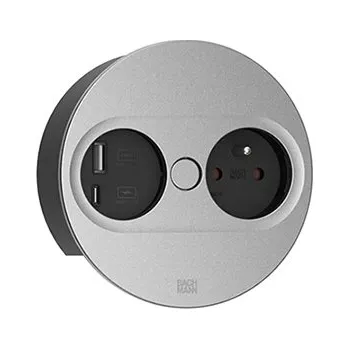 BACHMANN Systém TWIST 2, zásuvka CZ, zdroj (USB A+C), GST18, stříbrný (946.014) - 19.07.3144