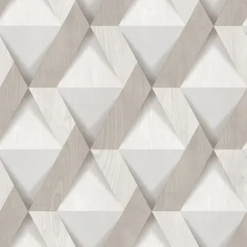 Tapeta Vliesová tapeta na zeď, šedo-béžová, imitace dřevěného obložení, M69197D, Nomade, Ugépa