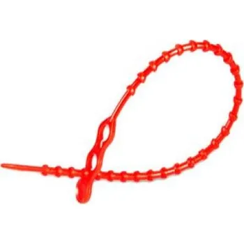 Stahovací páska Páska kuličková dvojitá, svazek max. 34mm, nosnost do 8kg, délka 120mm rudá 100ks v bal.