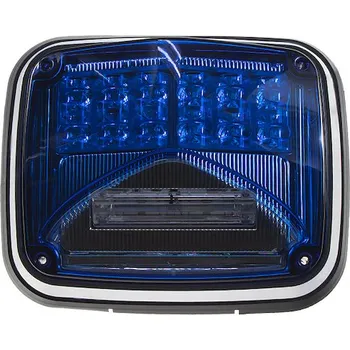 Přídavný světlomet Výstražné LED světlo obdélníkové s přísvitem, 12-24V, modré, ECE R65, STM KF026BLU