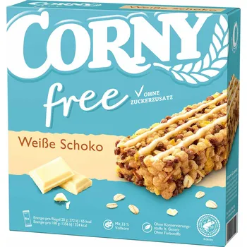 Corny Free cereální tyčinky s bílou čokoládou 6 ks, 120g