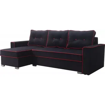 Sedací souprava Sedací souprava Artur II, černá/červený lem (an 4913 + lem an 4923)