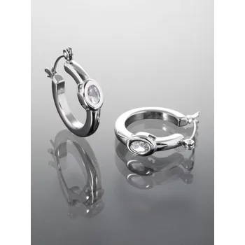 Náušnice Prosperk Náušnice kroužky s čirým kamínkem S2339