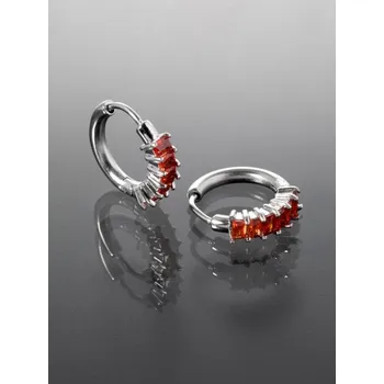 Náušnice Prosperk Náušnice kroužky s červenými zirkony S3767