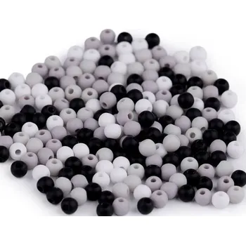Dětské navlékací korálky Plastové korálky matné Ø4 mm, mix 1, 20 g