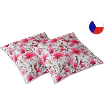 Dekorativní polštářek Saténový dekorační polštářek 40x40 GEON Láska v tisku růžová