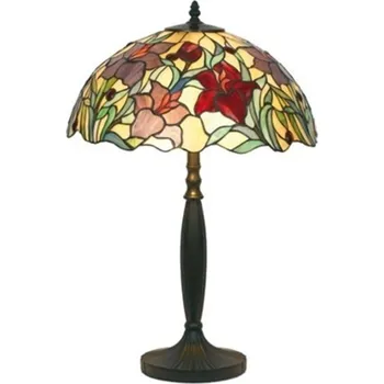 Lampička Artistar Květinová stolní lampa ATHINA, ruční výroba 62 cm černo-zelená 2 x 60 W - Doprava zdarma