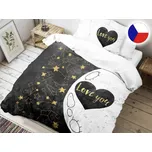 Bavlněné 3D povlečení 70x90, 140x200 Love černé