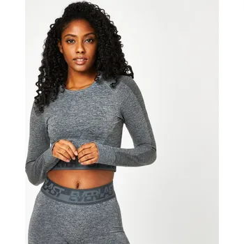 Dámské tričko Everlast Seamless Long Sleeve Crop Top Womens Charcoal Marl 14 (42)