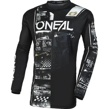 cyklistický dres dres O'Neal Element Attack LS - Black/White L