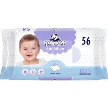 Dětský vlhčený ubrousek Vlhčené ubrousky Panda Sensitive 56 ks