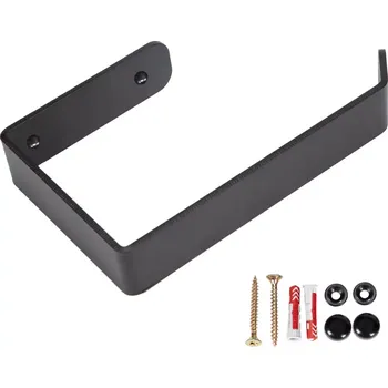 Černý kovový držák na toaletní papír