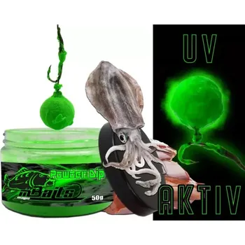 Návnadové aroma Magic Baits Fluo Powder dip Chobotnice - Játra (Extra silné aroma olihně a játry.)