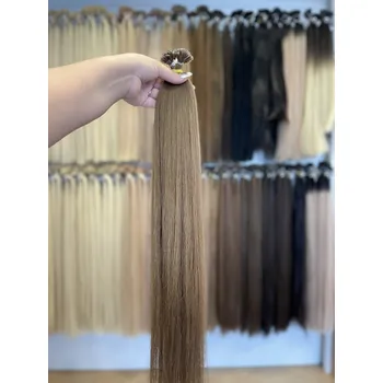 Příčesek Evropské vlasy, délka 60 cm, tmavá blond, odstín č. 7