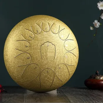 Perkuse Hütermann Tongue drum - 12' (30cm), 13 tónů, C-dur - Zlatý, s příslušenstvím