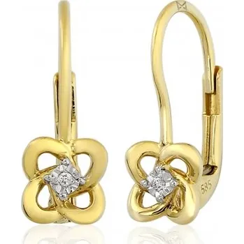 Náušnice Gems, Dívčí náušnice Alis, žluté a bílé zlato s brilianty, Patent dívčí, 585-38-3-1201.2ZB0.0.00.HSI.000.07