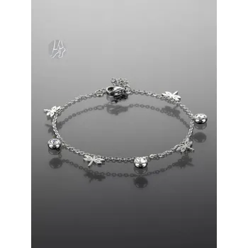 Náramek Prosperk Řetízek na nohu z chirurgické oceli s vážkami a zirkony S3887