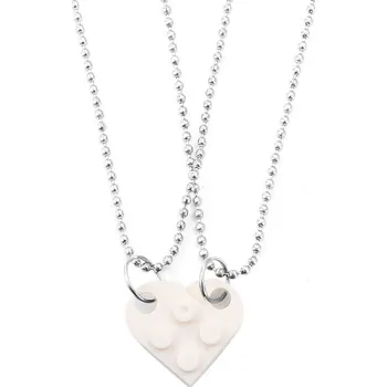 Řetízek Náhrdelník pro dva - LEGO SRDCE Bílá
