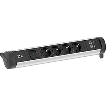 BACHMANN Systém CYCLE Base, 4x zásuvka DE, vypínač, zdroj 22W (USB A+C) (706.002) - 19.07.3208