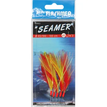 Rybářský háček FLASHMER Návazec na mořský rybolov Seamer 5 háčků č. 4 BÍLÝ