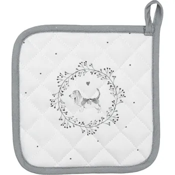 Utěrka Bavlněná chňapka / podložka pod hrnec s motivem pejsků Lovely Grey Dogs – 20x20 cm