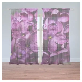 Záclona Záclony Fialové květy: 2ks 150x250cm