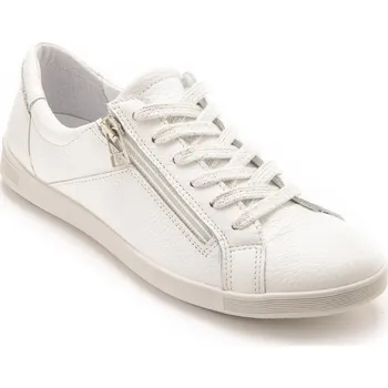 Dámské tenisky PÉDICONFORT® - Kožené tenisky s tkaničkami a zipem bílá 42