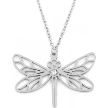 Řetízek Prosperk Řetízek ocelový s přívěskem - Vážka se zirkonem S1245